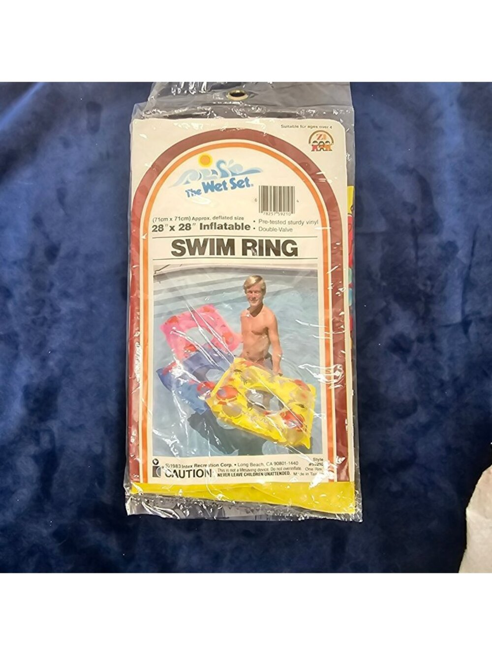 The Wet Set 28" 28" 59210 Inflatable Swim Ring 1983 Design HTF Rare Unique Shape